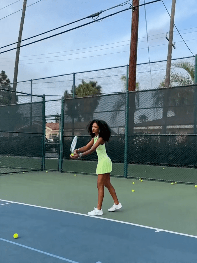 Frame from our tennis racket product review creative